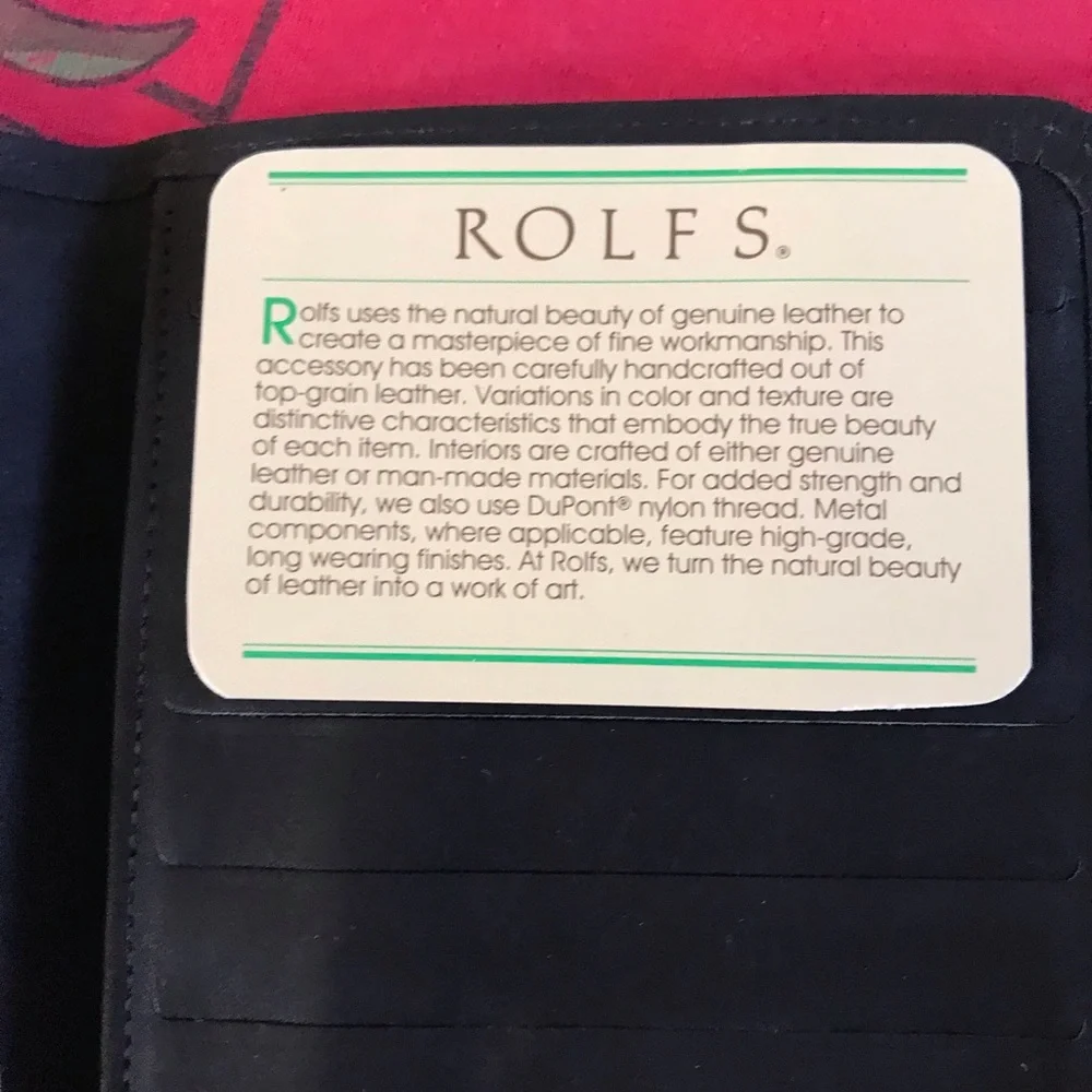 NWOT! Men’s Rolfs Brand Black Leather Wallet/Cardholder